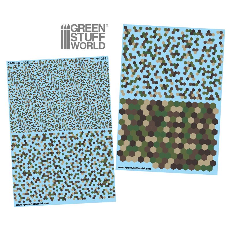 Green Stuff World Waterslide Decals - Hex Forest Camo