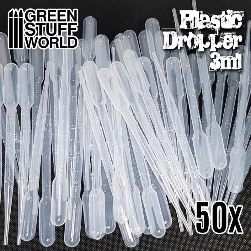 Green Stuff World 50x Long Droppers with Suction Bulb