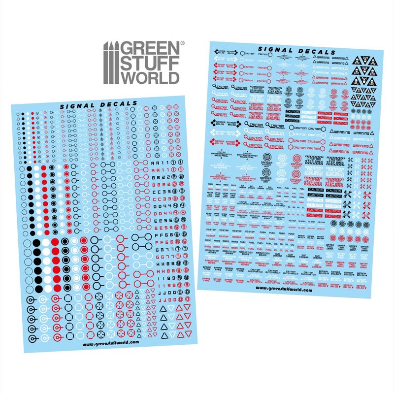 Green Stuff World Waterslide Decals - Robot Signals