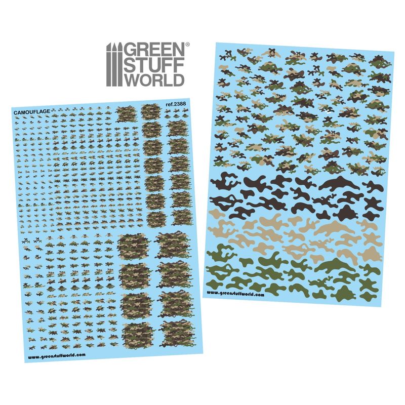 Green Stuff World Waterslide Decals - Classic Forest Camo