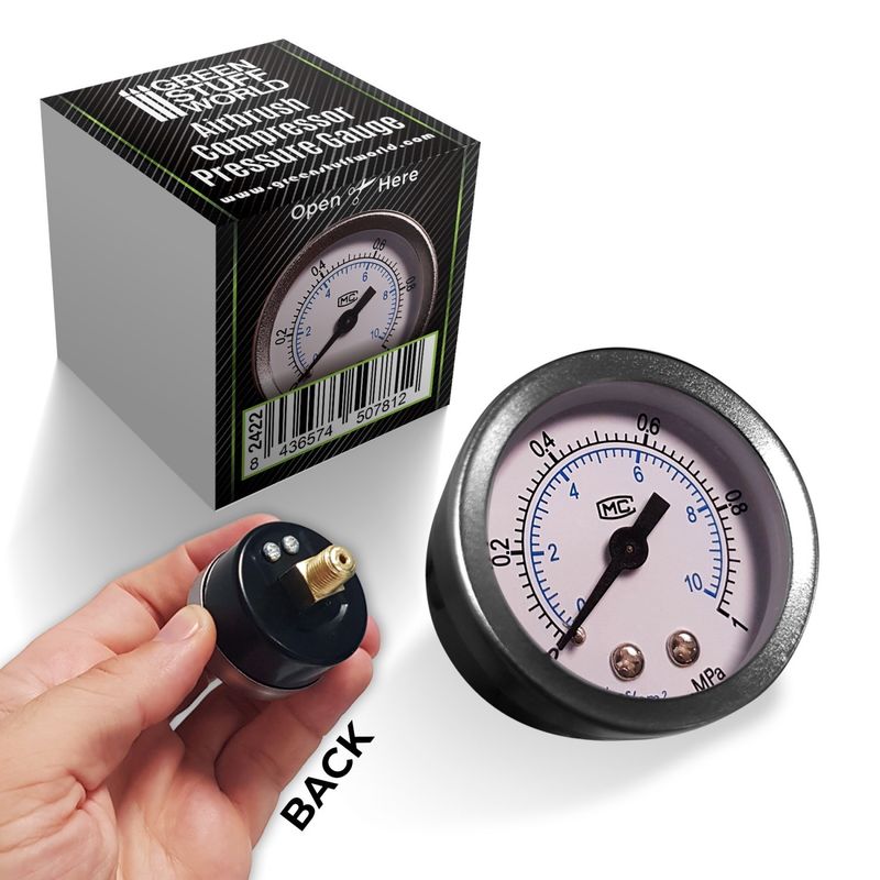 Green Stuff World Airbrush Compressor Pressure Gauge
