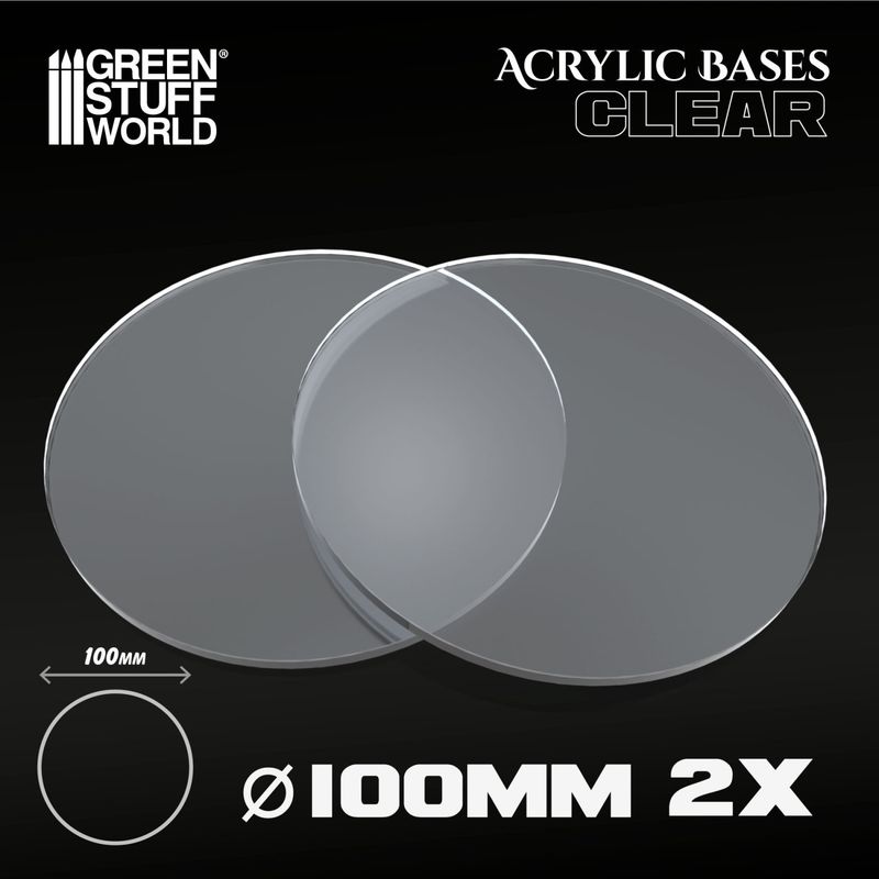 Green Stuff World Acrylic Bases - Round 100 mm CLEAR