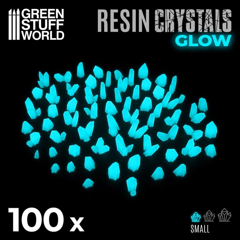 Green Stuff World AQUA TURQUOISE GLOW Resin Crystals - Small