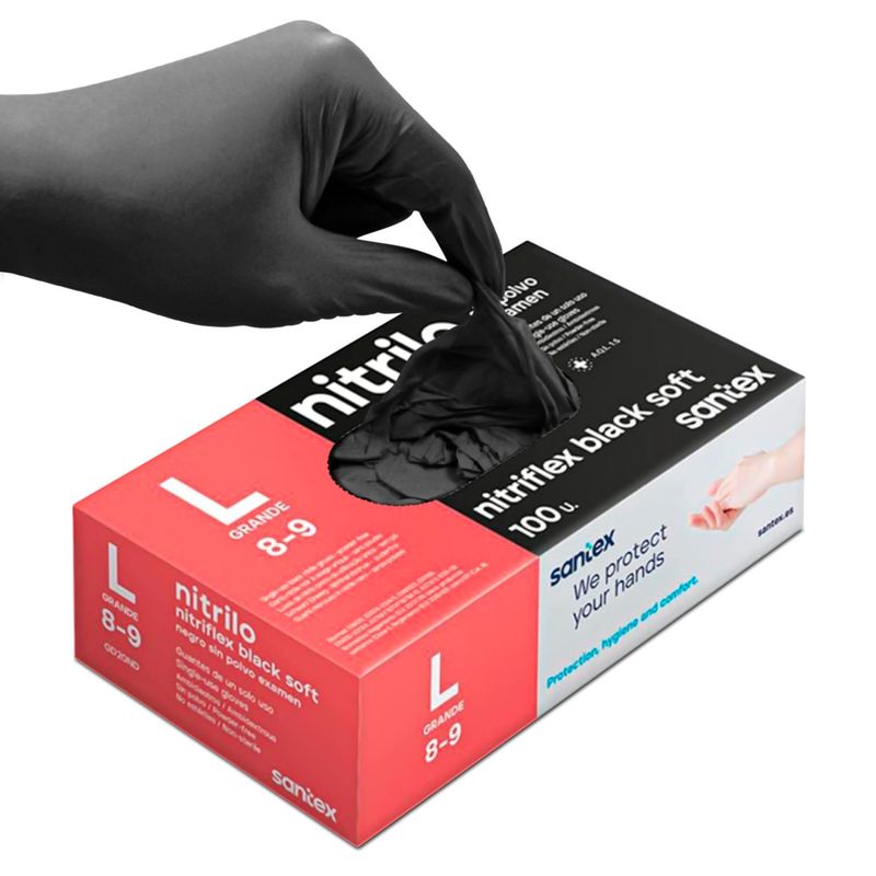 Green Stuff World Black Nitrile Gloves - Large
