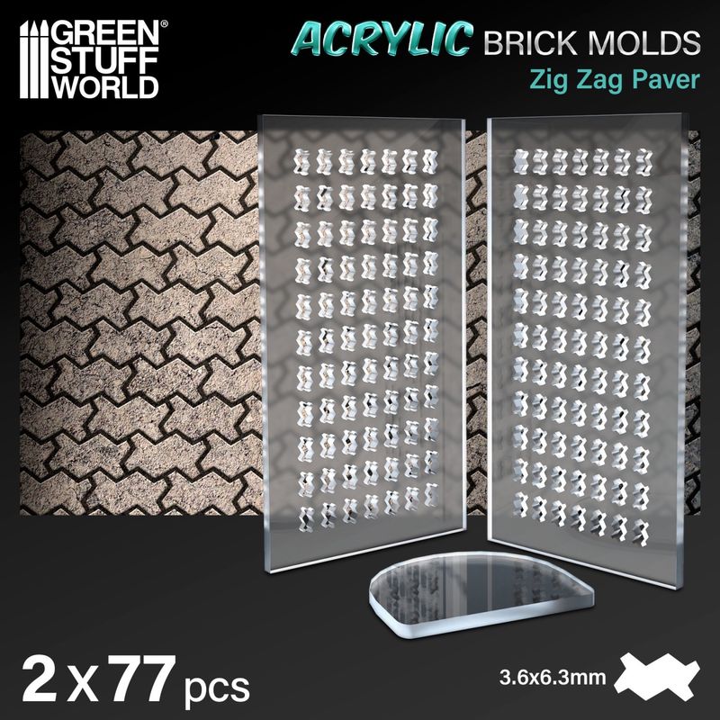 Green Stuff World Acrylic molds - Zig Zag Pavement