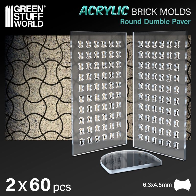 Green Stuff World Acrylic molds - Round Dumble Paver