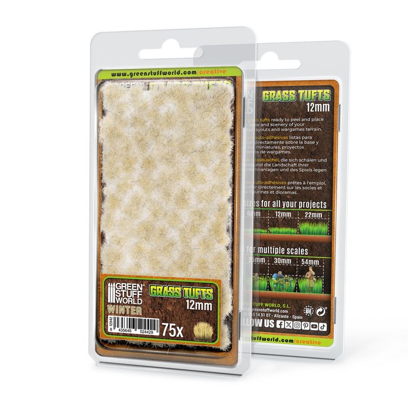 Green Stuff World Static Grass Tufts 12 mm - Winter White