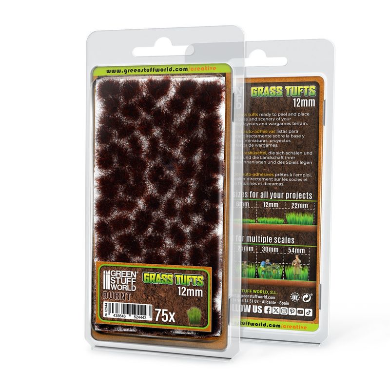 Green Stuff World Static Grass Tufts 12 mm - Burnt Brown