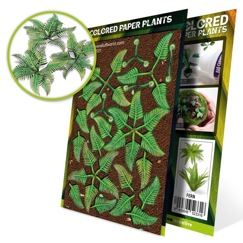 Green Stuff World Colored Paper Plants - Fern