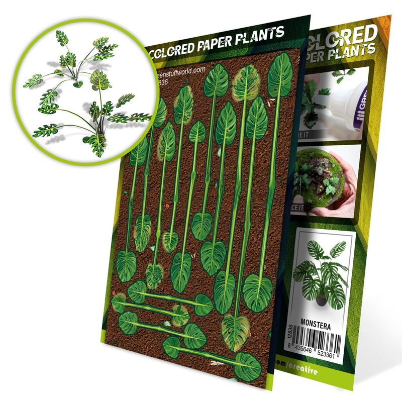 Green Stuff World Colored Paper Plants - Monstera