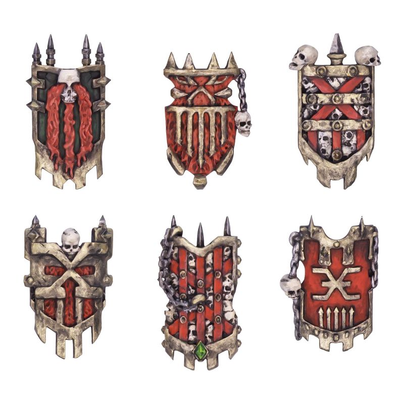 Green Stuff World Chaos Chosen Tower Shields 1:48