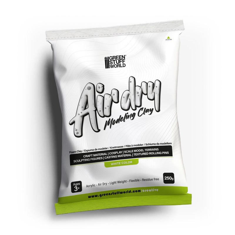 Green Stuff World Air Dry Foam Clay 250gr. - White