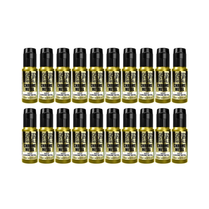 Green Stuff World Chrome Paint - GOLD 17ml (Pack x20)
