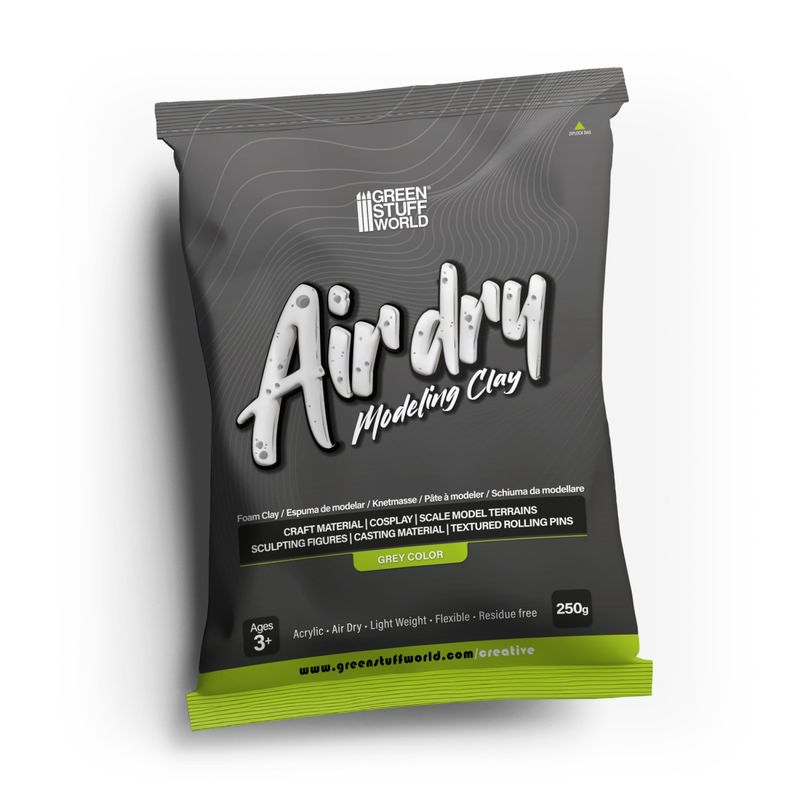 Green Stuff World Air Dry Foam Clay 250gr. - Grey