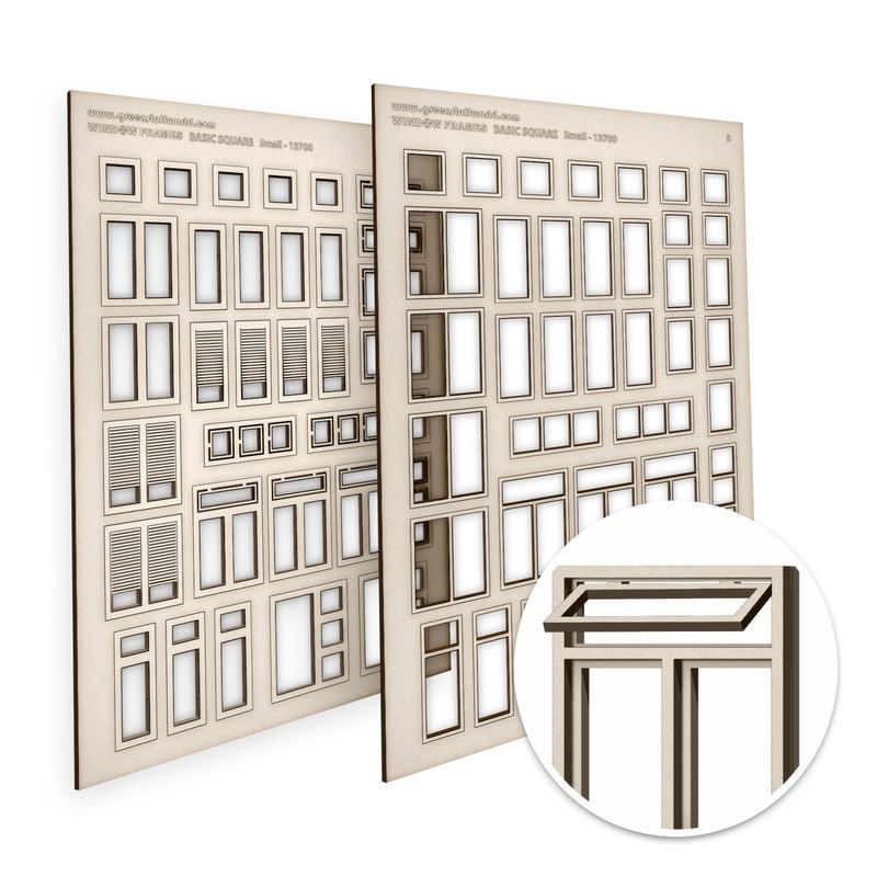 Green Stuff World Basic Square Miniature Windows - Small