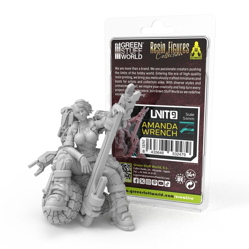 Green Stuff World UNIT9 figures - Amanda Wrench 54mm
