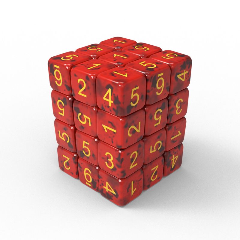 Green Stuff World 36x D6 12mm Dice - Dark Red