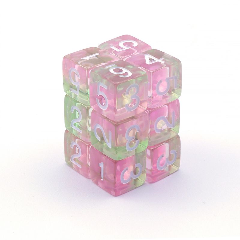 Green Stuff World 12x D6 16mm Dice - Clear Pink OUTLET