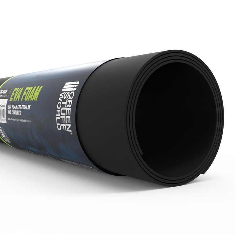 Green Stuff World Cosplay Black EVA foam 2mm - Medium Density