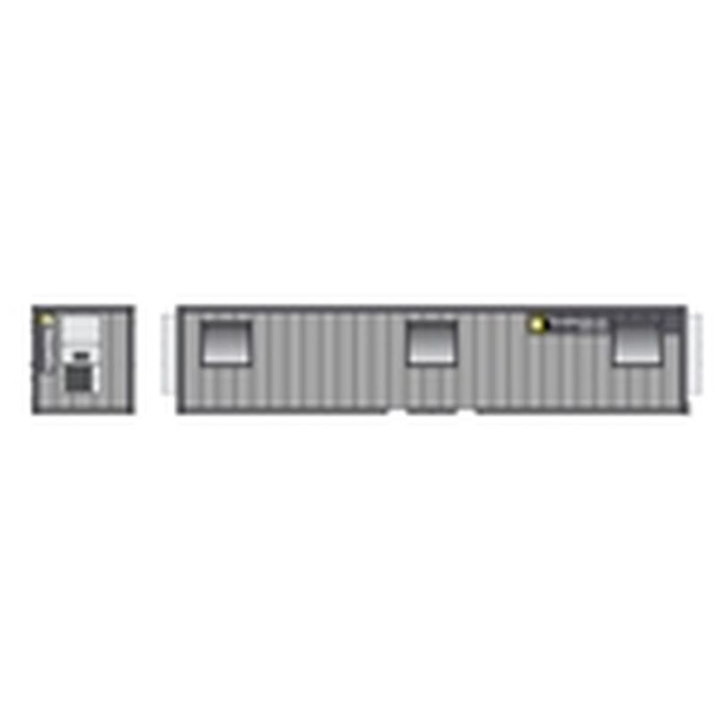 Atlas Railroad N Triumph Mobile Office Container Two Tone Gray