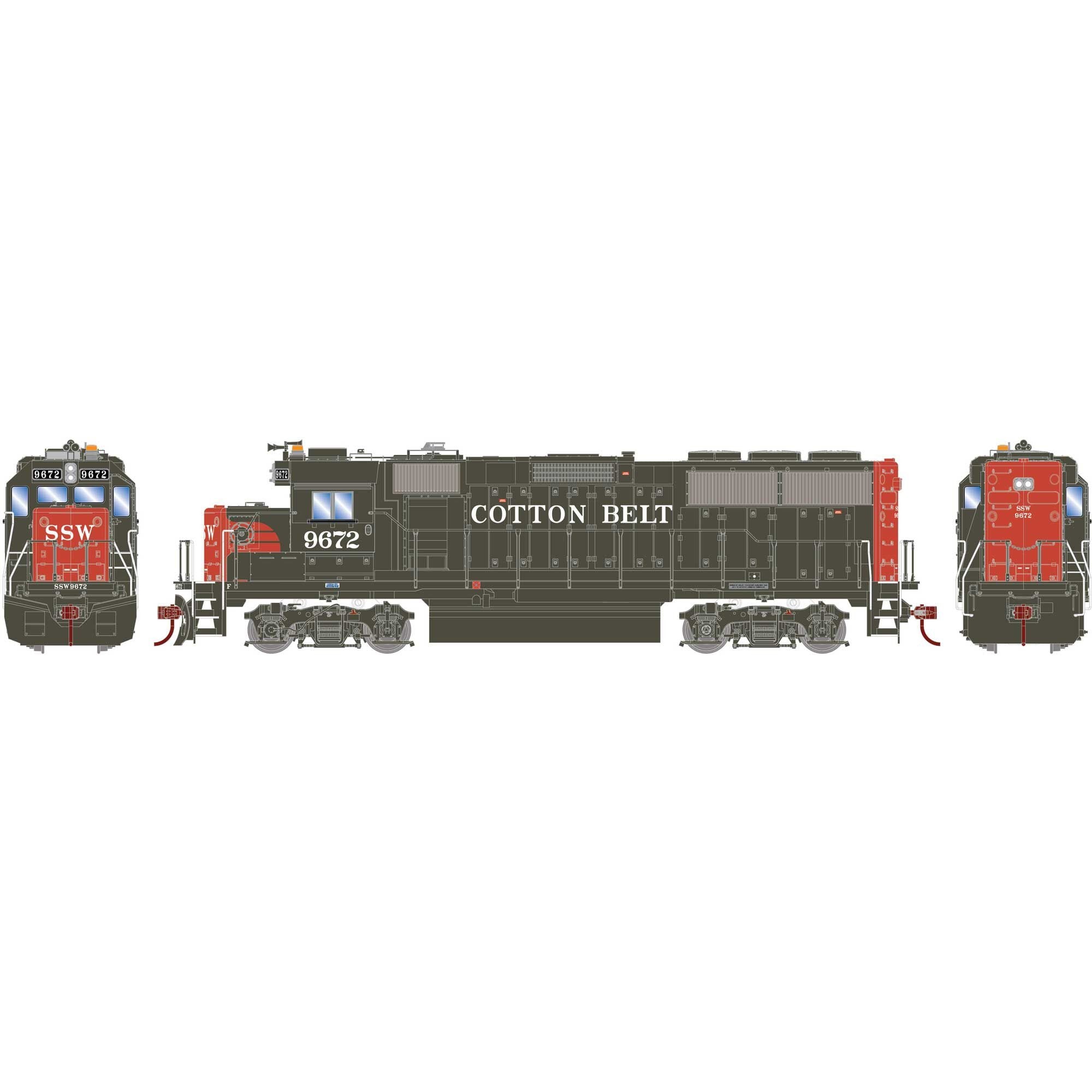 HO EMD GP60 Locomotive Sound-Ready SSW #9672 (ATH-1188)