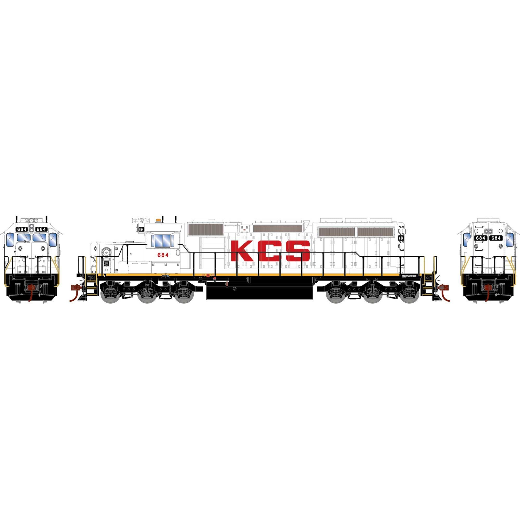 HO EMD SD40-2 Locomotive KCS #684 (ATH-1235)