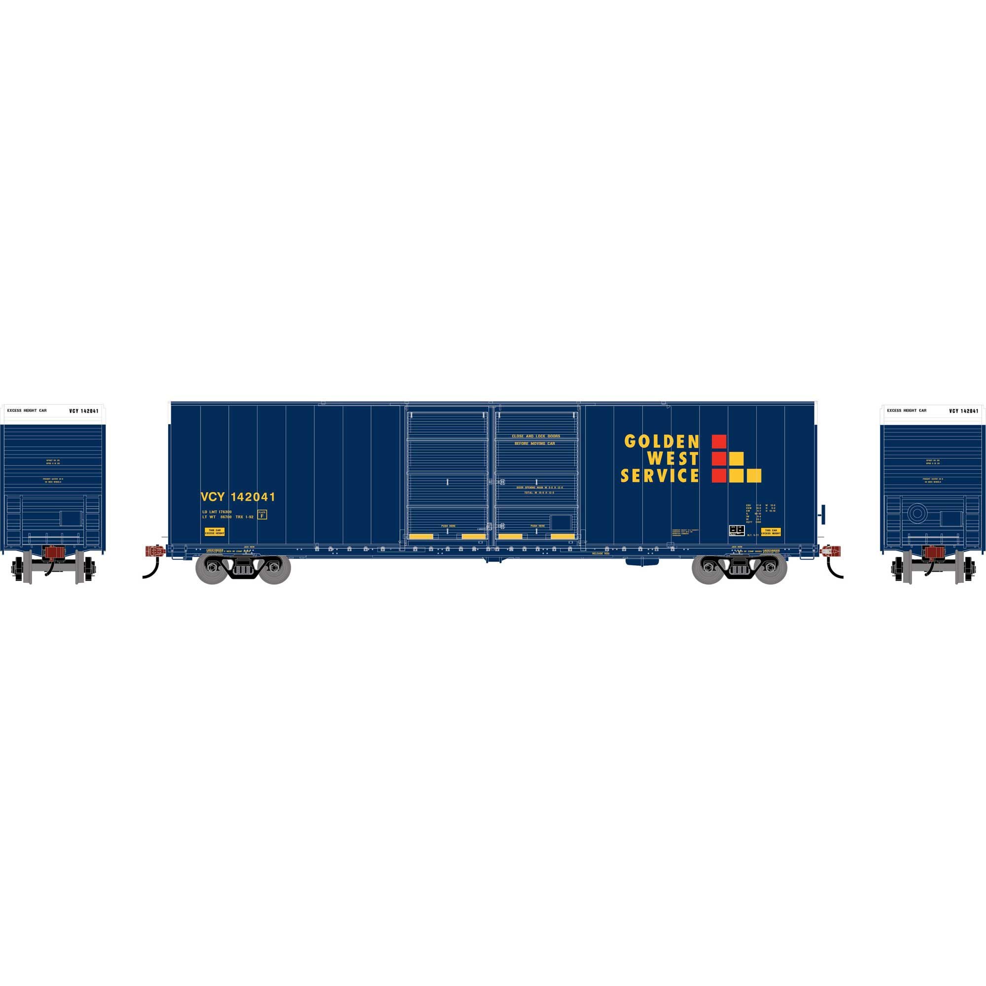 HO 60' FMC Smooth Side Double Door Box Car VCY Ex-GVSR #142041 (ATH-1977)