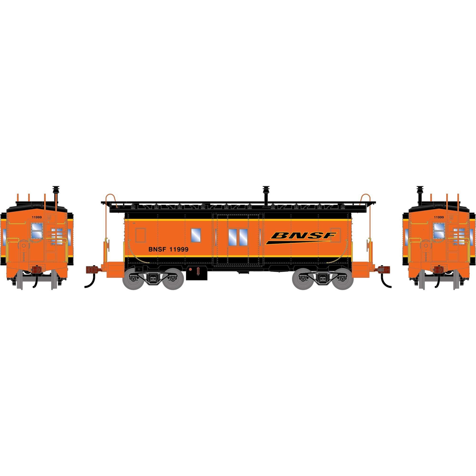 HO ATH Bay Window Caboose BNSF #11999 (ATH-2254)