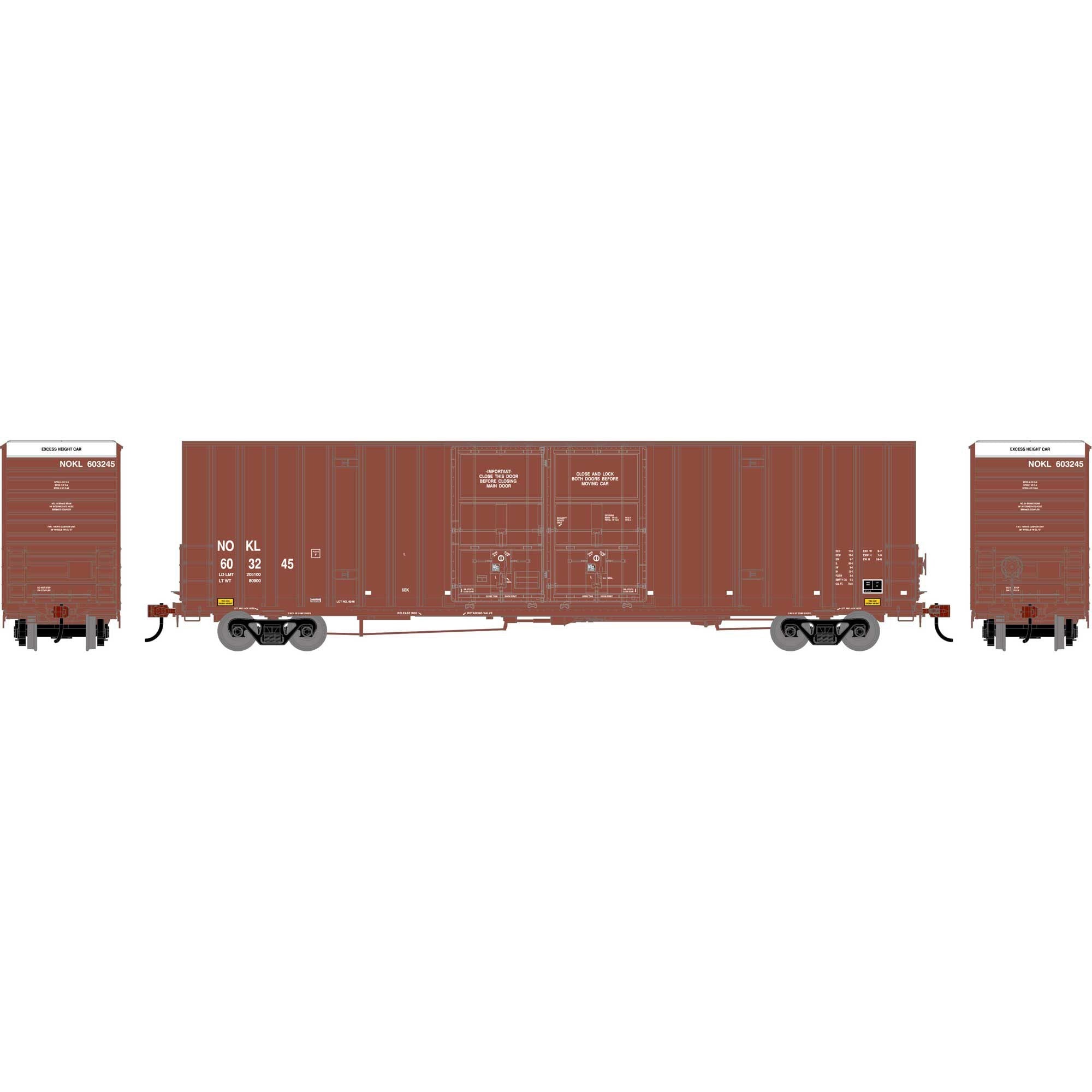 HO 60' Gunderson High Cube Double Door Box Car (ATH-2283)