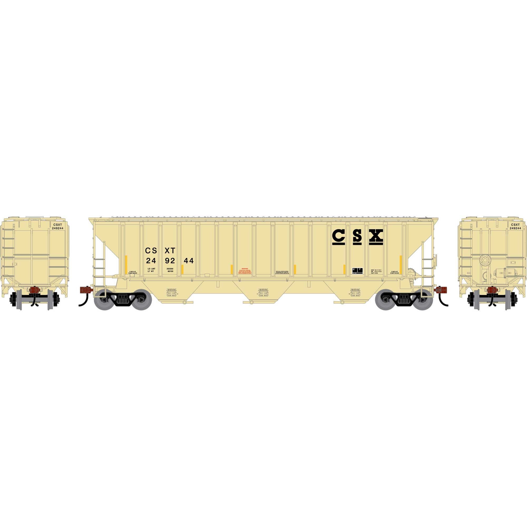 HO ATHEARN PS 4740 Covered Hopper CSX #249244 (ATH-2370)