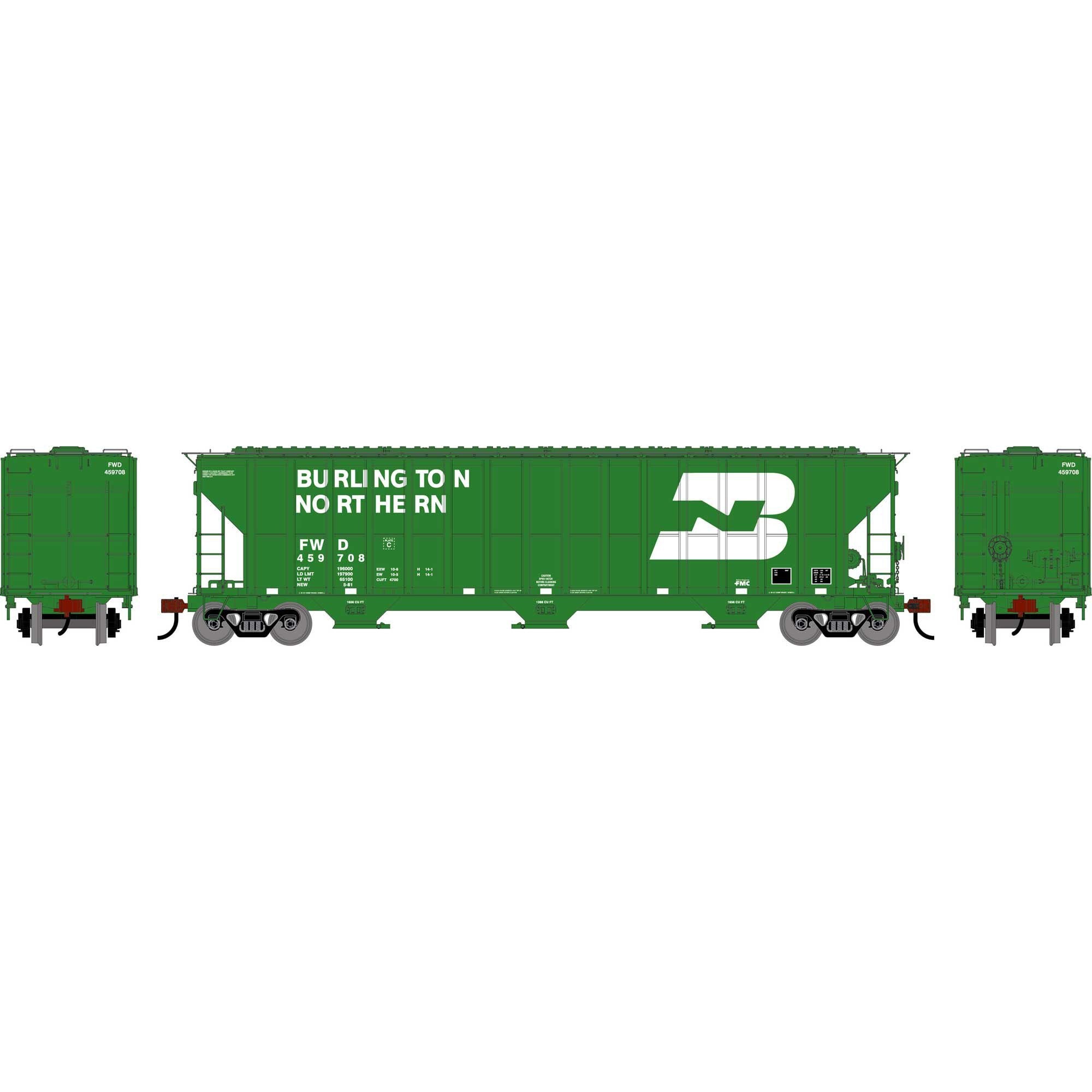 HO FMC 4700 Covered Hopper FWD #459708 (ATH-2480)