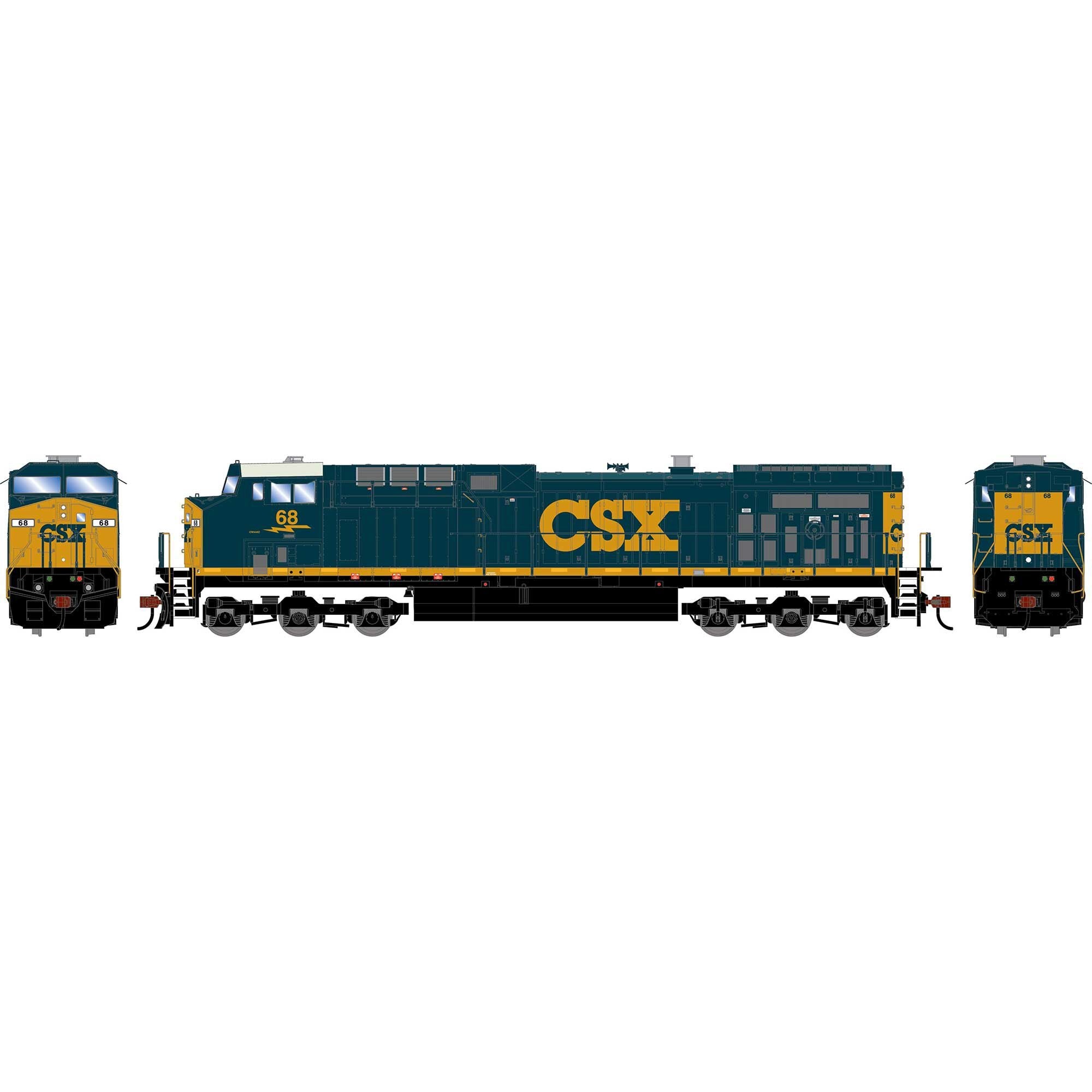 HO Athearn AC4400CW Locomotive CSXT Dark Future #68 (ATH-2563)