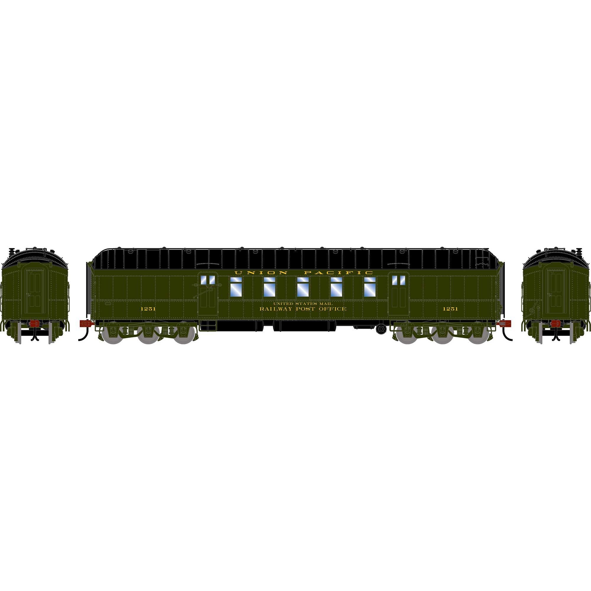 HO 60' Pullman Common Standard Postal Car UP #1251 (ATH-2579)