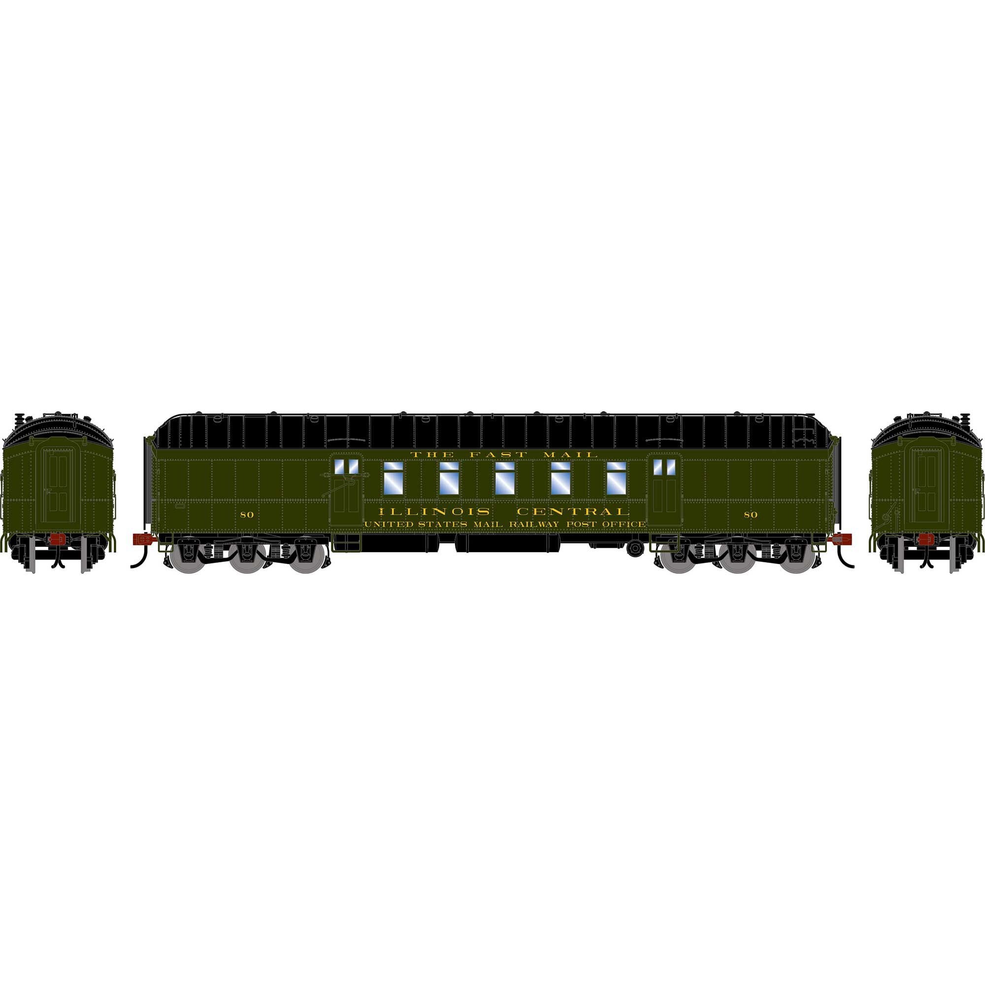 HO 60' Pullman Common Standard Postal Car - IC #80 (ATH-2583)
