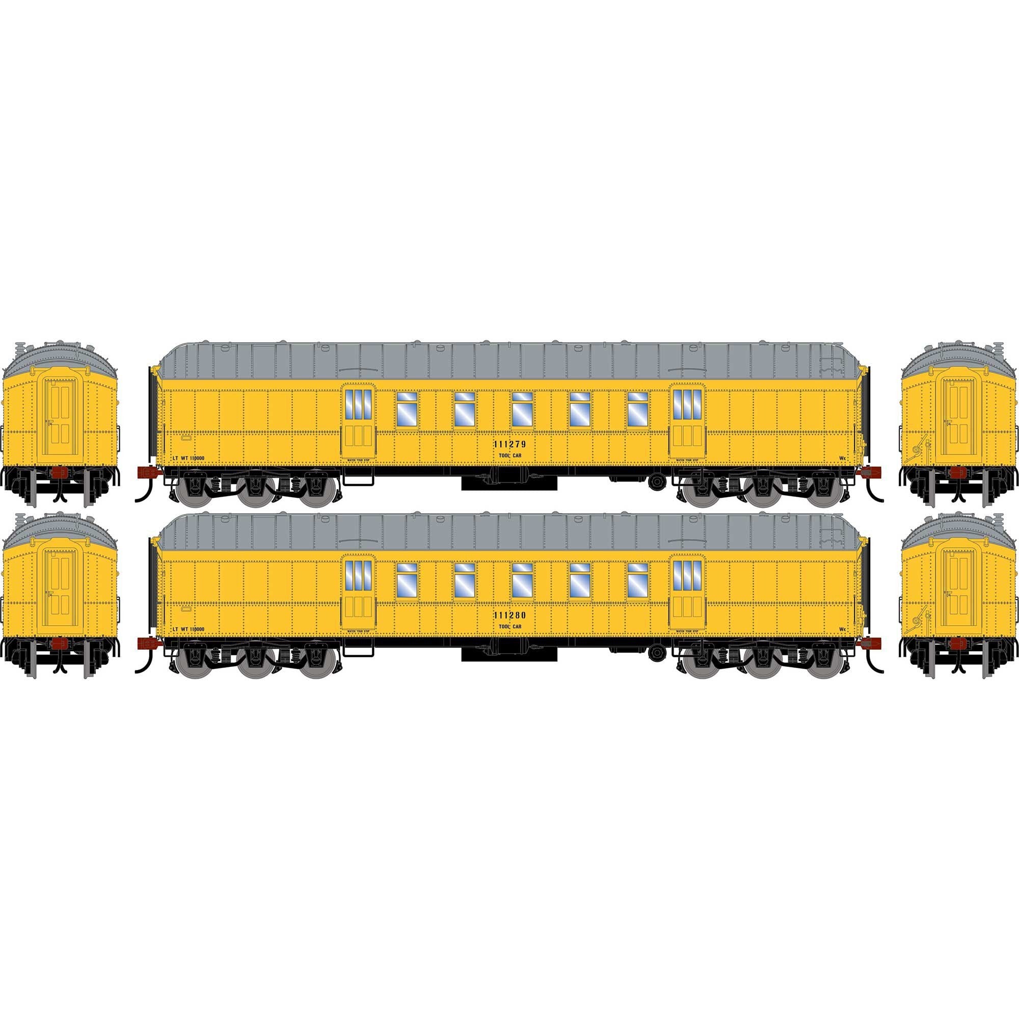 HO 60' Pullman Common Standard Postal Storage Car MOW Yellow (ATH-2590)