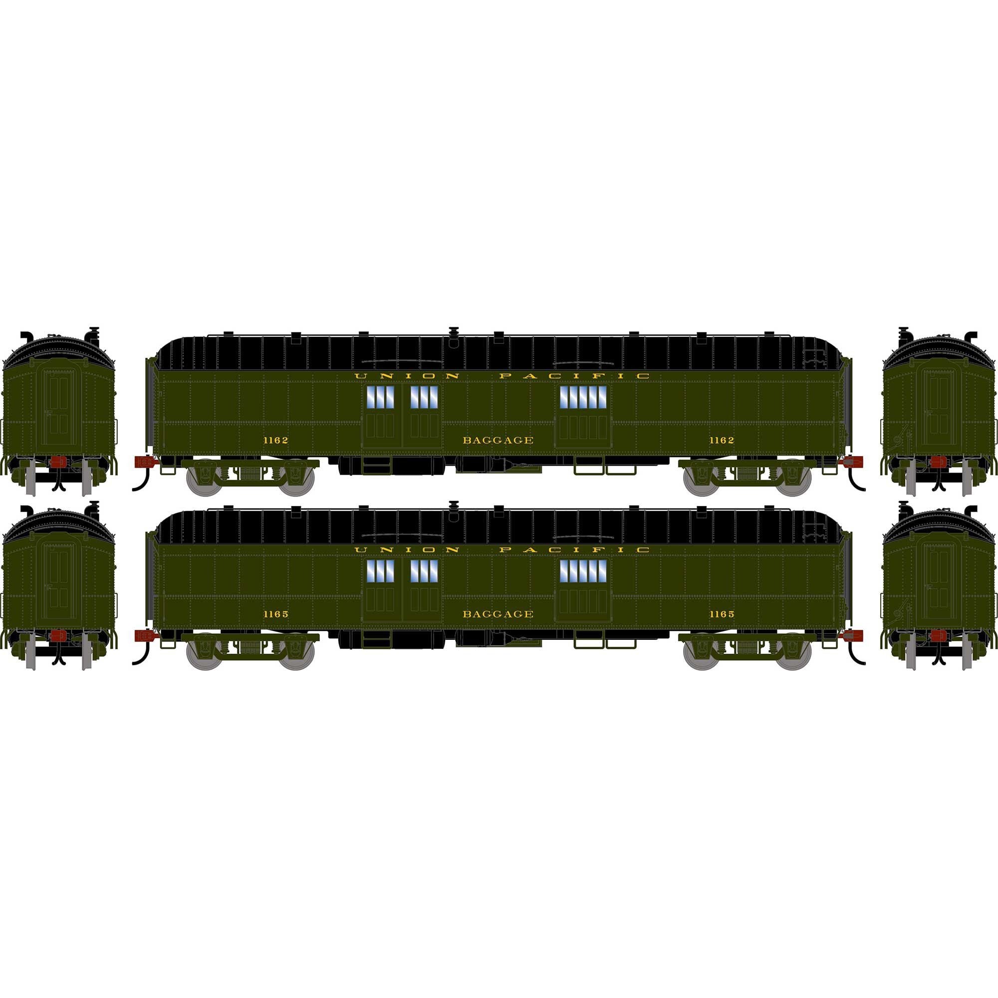 HO 60' Pullman Common Standard Baggage Car UP #1162/1165 (ATH-2644)