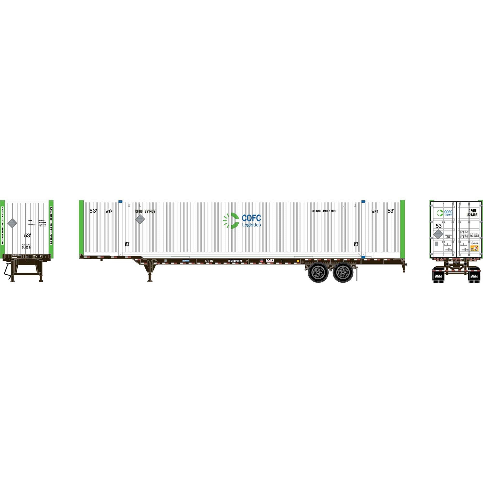 HO ATH 53' Chassis with Container (ATH-2653)