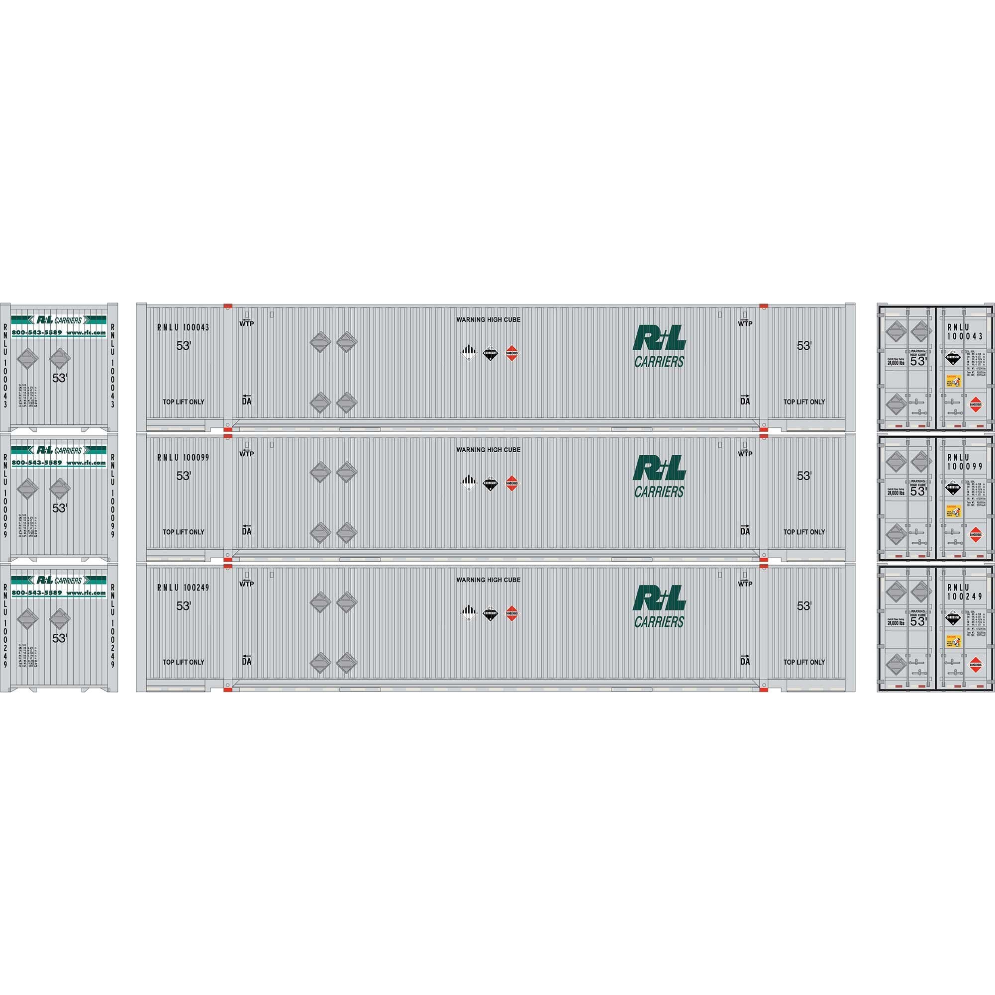 HO ATH 53' Jindo Containers RNLU #100043/100099/100249 (3) (ATH-2658)