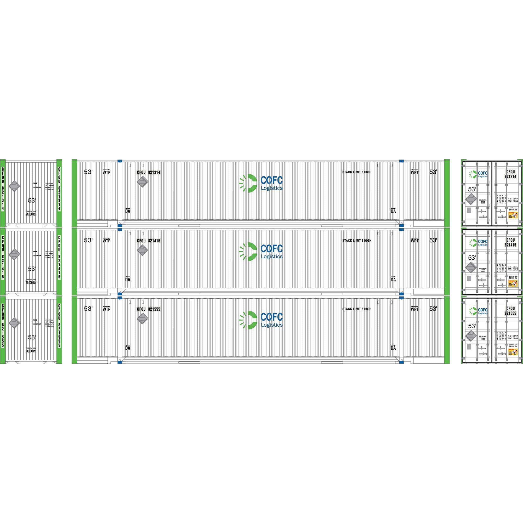 HO 53' Jindo Containers Set of 3 (ATH-2662)