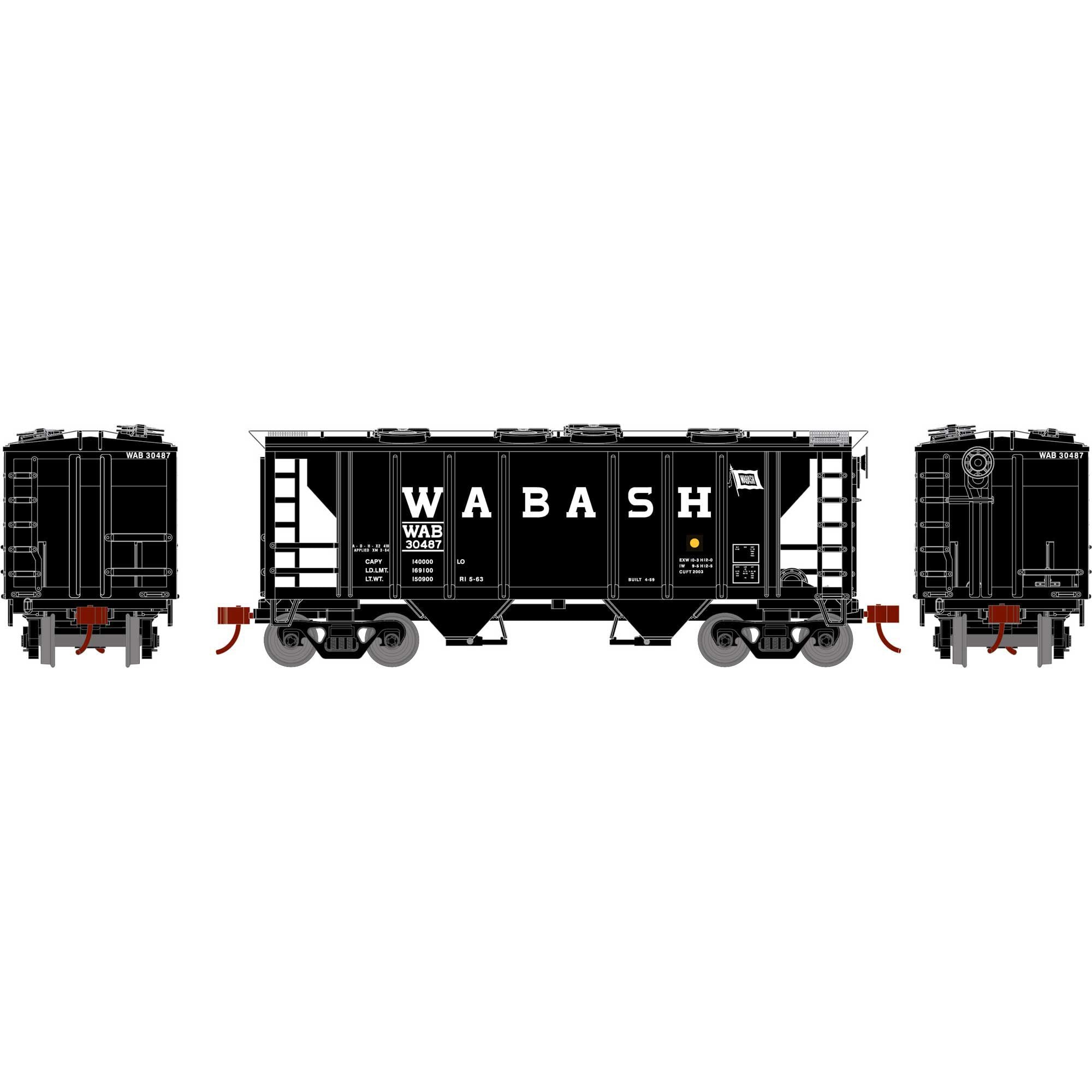 HO PS-2 2003 2-Bay Hopper WAB #30487 (ATH15425)