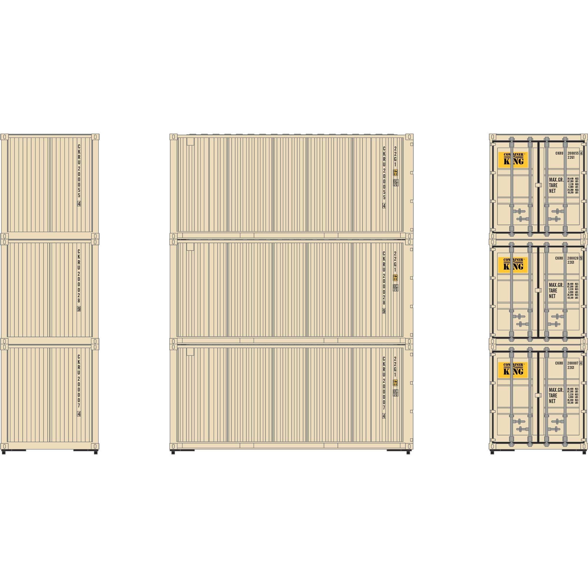 HO RTR 20' Corrugated Container CKRU #2 (ATH27782)