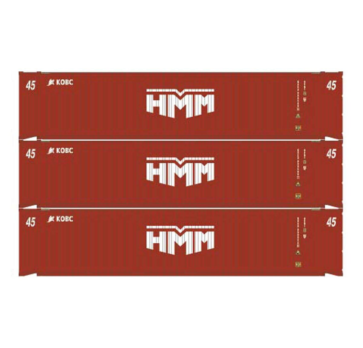 Athearn 28036 HO Scale 45' Container HMM/KOBC KOCU #1