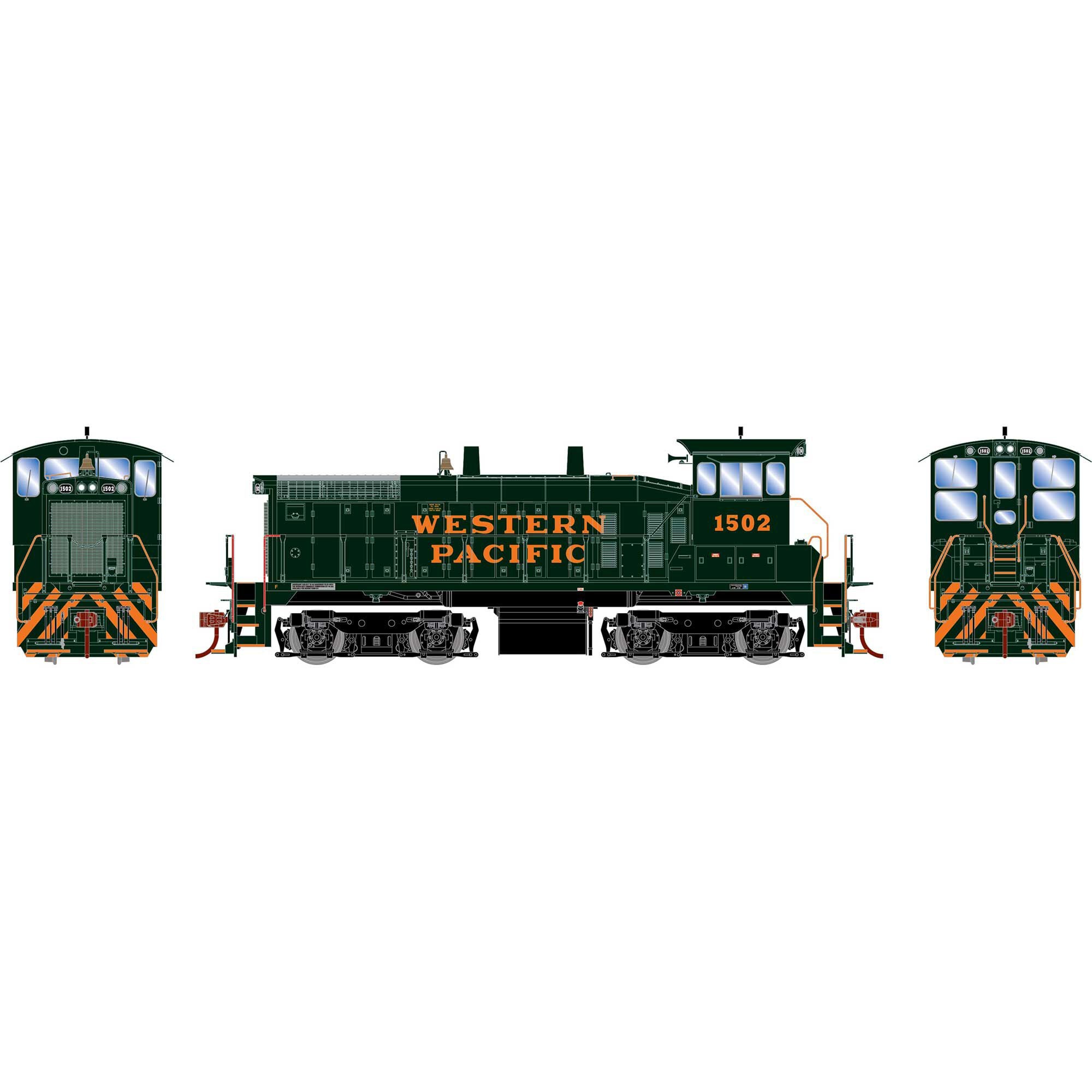HO SW1500 Ready to Run Western Pacific #1502 Locomotive (ATH28654)