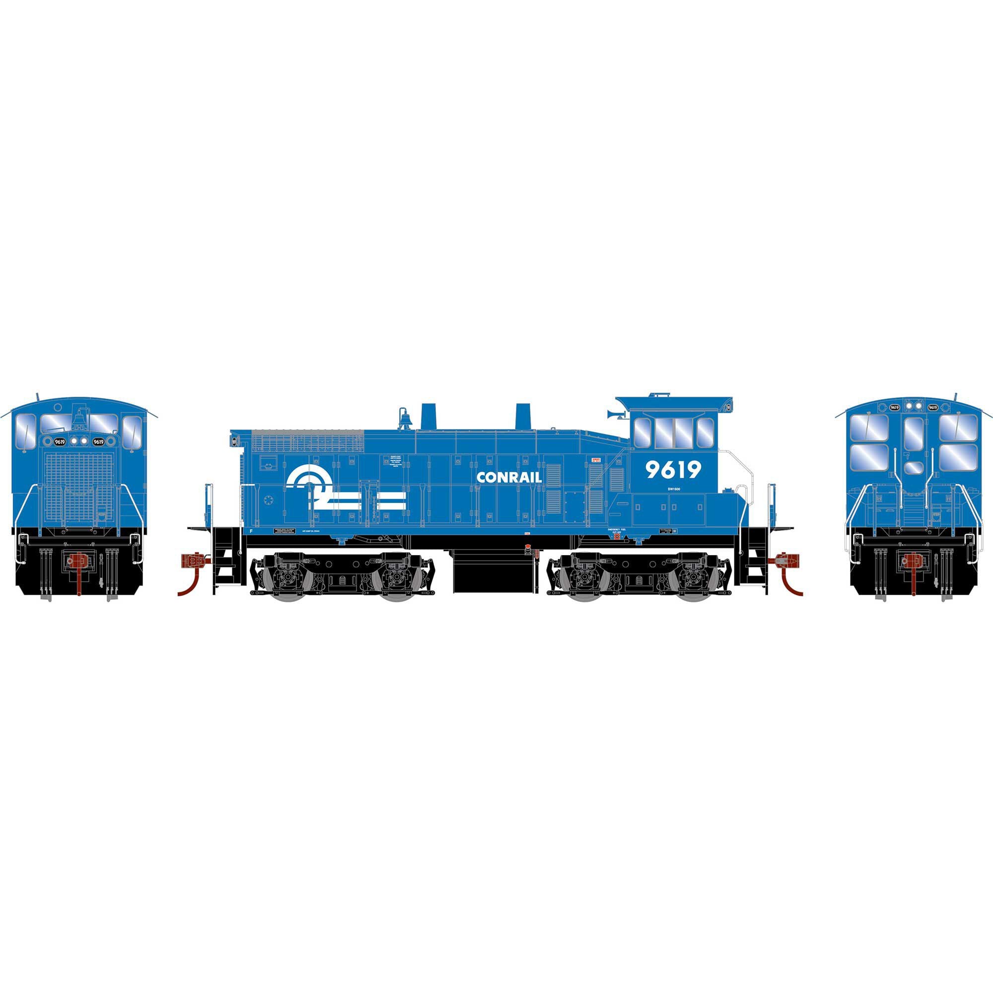 HO SW1500 Locomotive Conrail #9619 Ready-to-Run (ATH28664)