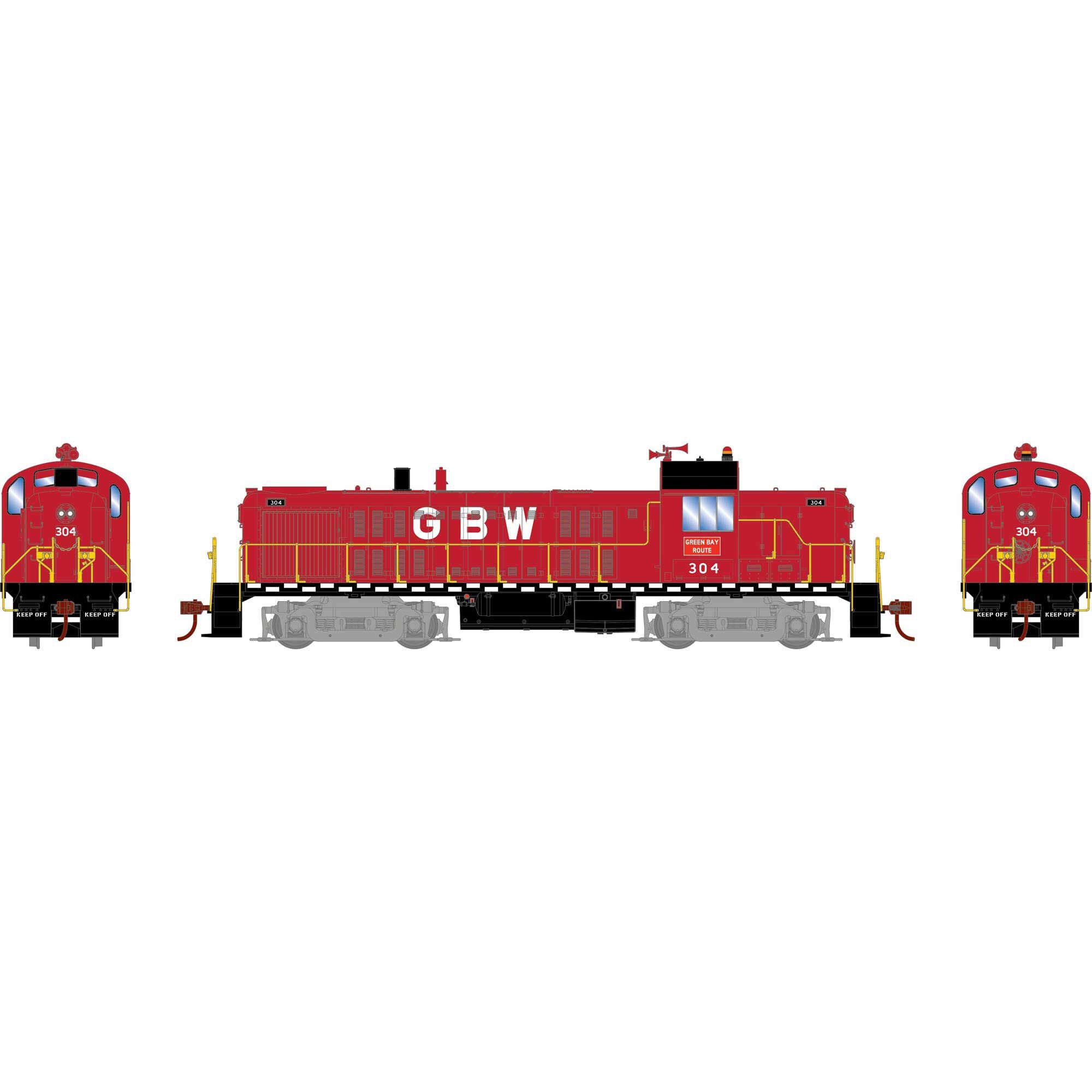 HO RTR RS-3 Green Bay & Western #306 (ATH28683)