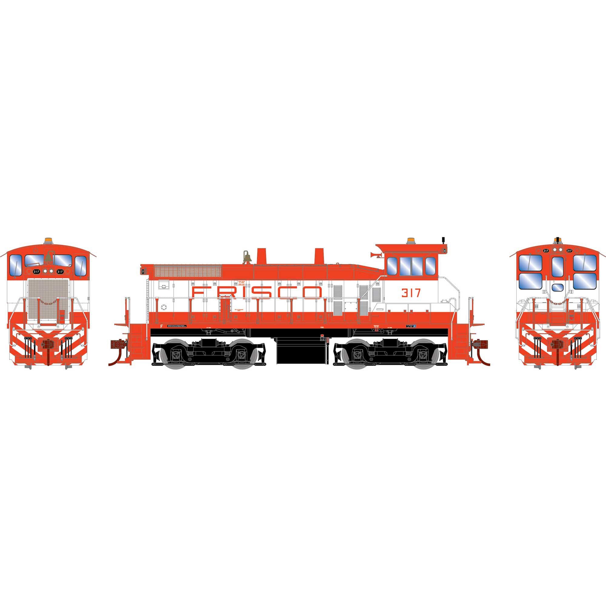 HO SW1500 Locomotive Frisco #317 (ATH29677)