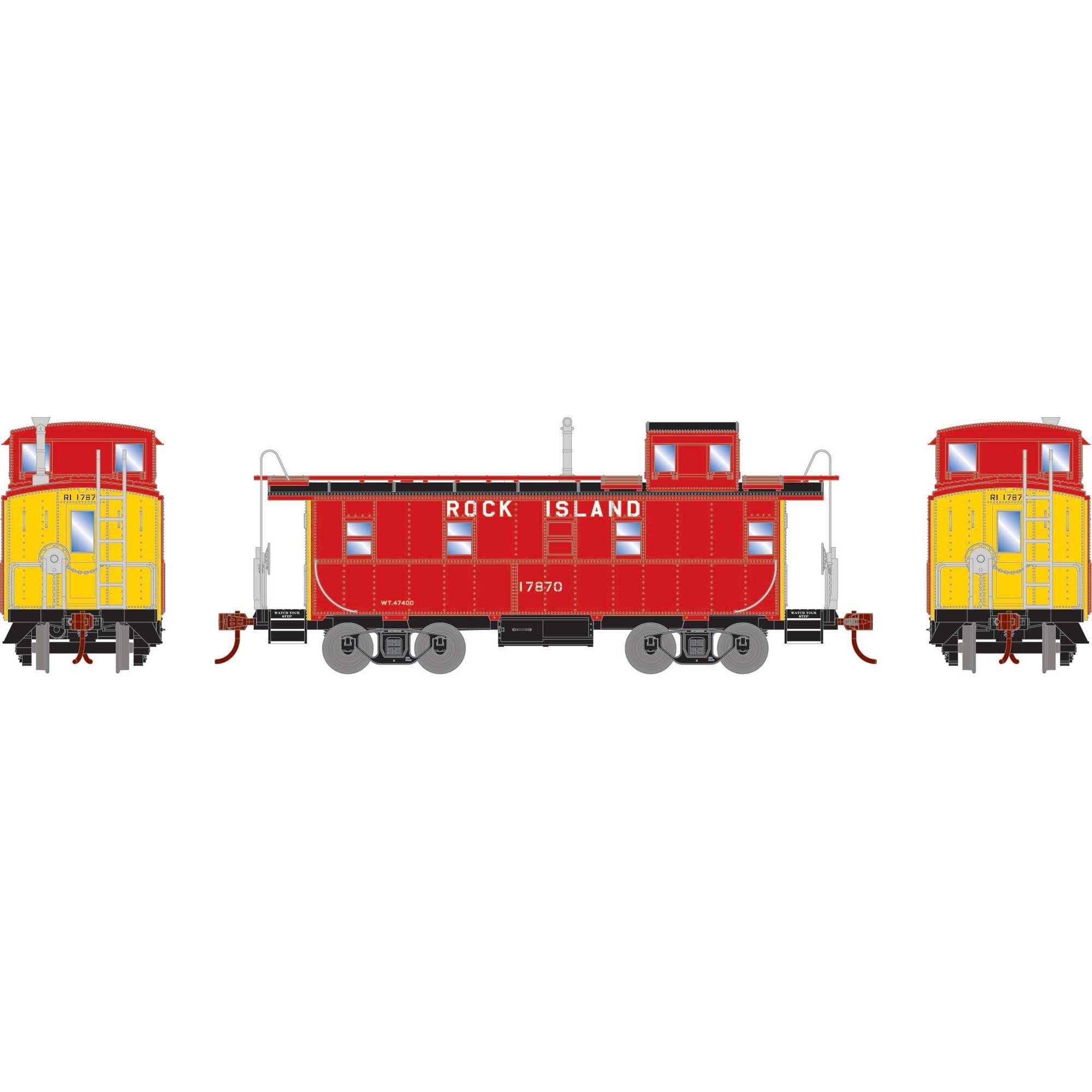 HO Cupola Caboose RI #17870 (ATH74030)