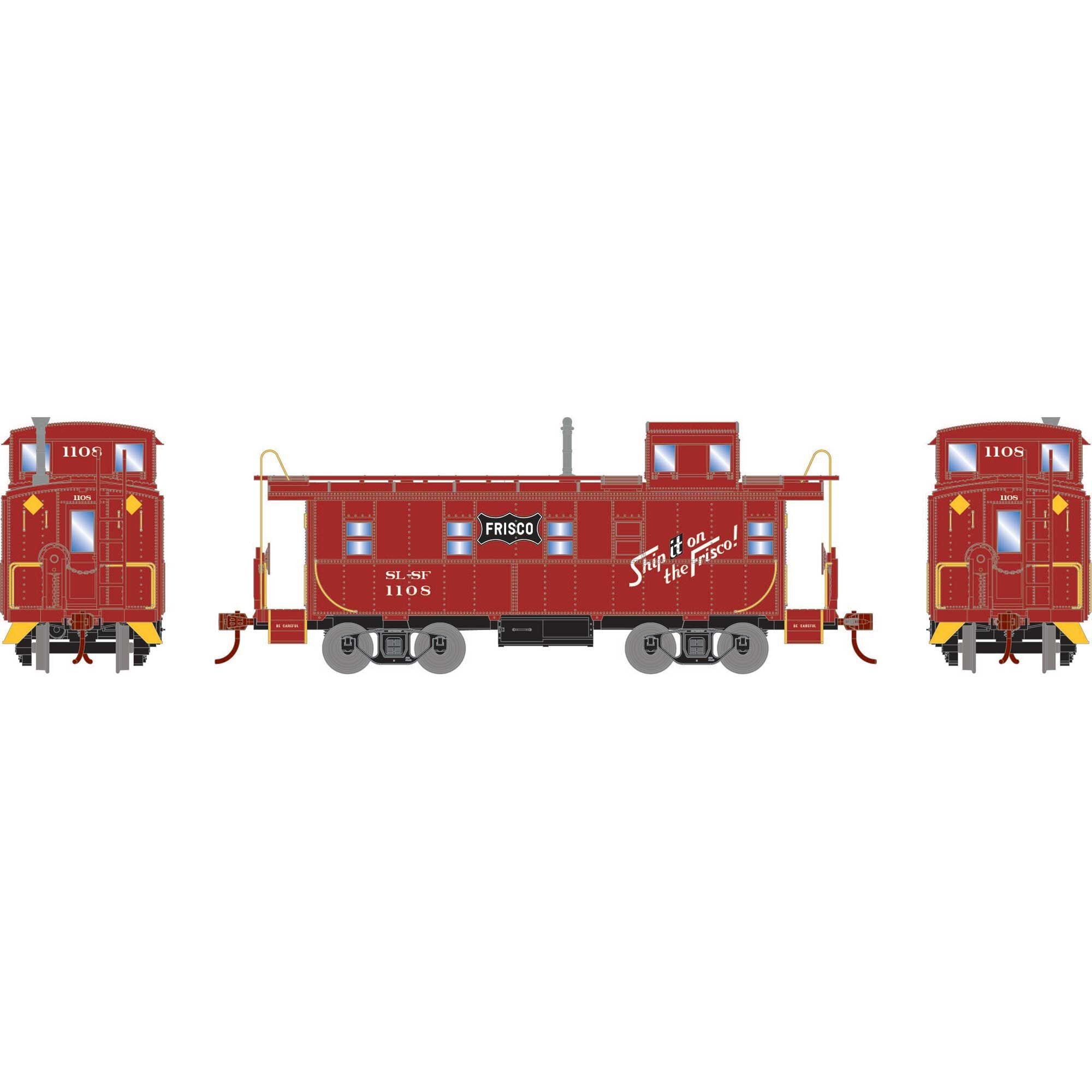 HO Cupola Caboose SLSF #1108 Plastic Model (ATH74037)