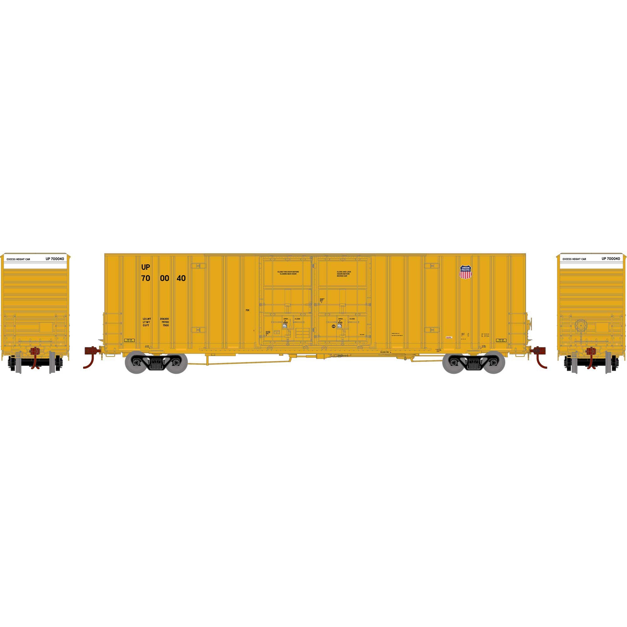 HO 60' Gunderson Boxcar Union Pacific #700040 (ATH75312)