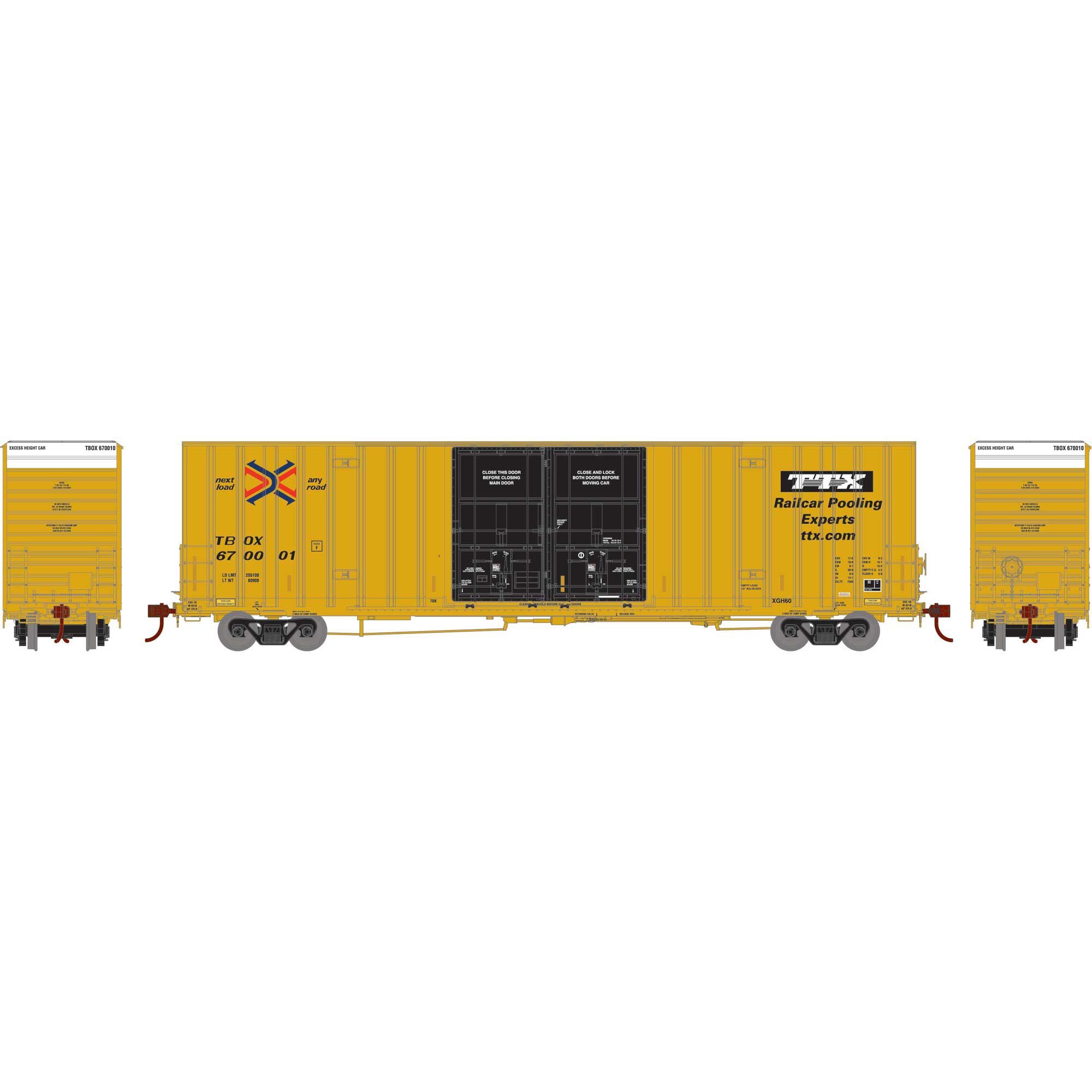 HO 60' Gunderson Boxcar TBOX #670001 (ATH75328)